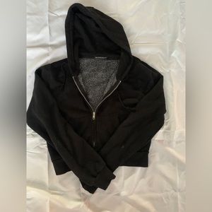 Brandy Melville Black Zip-Up Hoodie